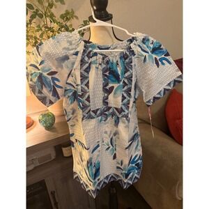 Koi NWT xs blue floral scrub top